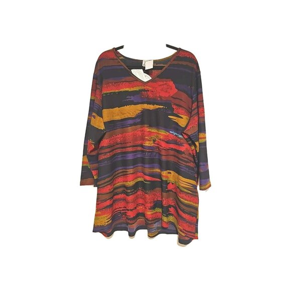 Parsley & Sage Women Shirt Tunic 3XL Tribal Western Artsy Abstract Phoebe Buffay - Picture 1 of 7